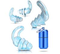 Chlffua Ear Plugs for Sleep-2Pairs, Noise Cancelling Ear-Plugs Reusable Soft Silicone Earplugs for Sleeping, Snoring Partner, Travel, Deep Focus, Side Sleepers, Work & Studying Comfortable, Blue