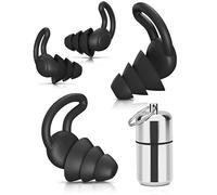 Chlffua Ear Plugs for Sleep-2Pairs, Noise Reduction Ear-Plugs Reusable Soft Silicone Earplugs for Sleeping, Snoring Partner, Travel, Deep Focus, Side Sleepers, Work & Studying, Comfortable,Black