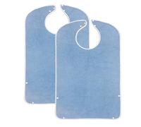 Chliinl 2 Pcs Adult Bibs,Waterproof Apron Set Soft Waterproof Bibs for Seniors Reusable Dining Accessories for Men & Women