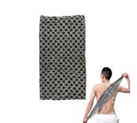 Chliinl Japanese Exfoliating Towel, 1 Pcs Extra Long Exfoliating Washcloth, Back Scrubber Shower Towel Scrub Cloth for Men Women Body Cleaning and Massage（Black grid style）