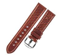 Chlikeyi 20mm/22mm Leather Watch Strap, Unisex, Breathable Hollow Design, Color 1, 22mm