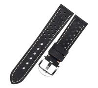 Chlikeyi 20mm/22mm Leather Watch Strap, Unisex, Breathable Hollow Design, Color 2, 22mm