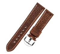 Chlikeyi 20mm/22mm Leather Watch Strap, Unisex, Breathable Hollow Design, Color 5, 22mm
