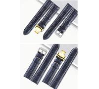 Chlikeyi Blue Genuine Leather Watch Strap 13mm-24mm, Color 9, 23mm