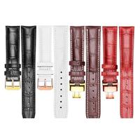 Chlikeyi Genuine Leather Watch Strap with Butterfly Clasp 12mm-22mm, Color 2, 14mm