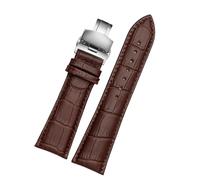 Chlikeyi Genuine Leather Watch Strap with Butterfly Clasp 20mm-28mm, Color 7, 26mm
