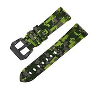 Chlikeyi Watchband 20-26 mm Universal Rubber Camouflage Printed Strap Watchband Bracelet Accessories, green 2, 22 mm