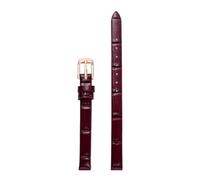 Chlikeyi Watchband 6-18mm Women's Genuine Leather Small Sized Thin Strap, Purple Rose Gold, 13mm
