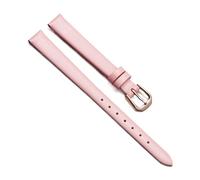 Chlikeyi Watchband Universal Small Size Strap Women's Leather Watch With Red 6/7/8/9/10mm Pin Buckle, Pink Rose Gold, 7 mm