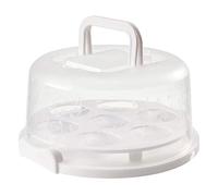 chlius Plastic Round Cake Box With Handle And Lid, Reusable Cake Carrier Caddy Portable Cake Stand/Cake Container/Cupcake Box With 7 6CM Holes, Fresh-keeping Container For Cakes Muffins Cookies