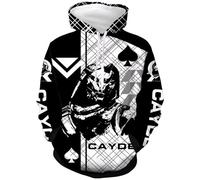 CHLOBLOM Cayde 6 Hoodie Pullover Sweatshirt Cosplay Costume Zipper Jacket, Black, XXL
