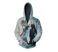 CHLOBLOM Cloud Strife Hoodie Sephiroth Sweatshirt Halloween Cosplay Costume 3D Print, Color 7, Large
