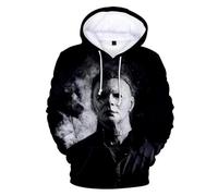 CHLOBLOM Hoodie Horror Movie Cosplay Costume Fleece Pullover Sweatshirt, Black, XL