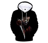 CHLOBLOM Hoodie Horror Movie Cosplay Costume Fleece Pullover Sweatshirt, Color 1, XXL