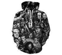 CHLOBLOM Horror Movie Cosplay Hoodie Scary Costume Novelty Jacket Sweatshirt, Color 3, S