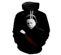CHLOBLOM Jason Voorhees Costume Horror Movie Michael Myers Hoodie 3D Jacket Pullover Sweatshirt, Color 12, Medium