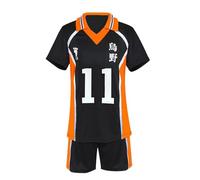 CHLOBLOM Karasuno Uniform Shouyou Hinata Cosplay Costume Shirt Shorts Volleyball Jersey, Color 8, Medium
