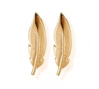 ChloBo 925 Sterling Silver Cuff Feather Earrings GEST1120 -