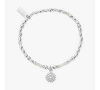 ChloBo Chakra Sterling Silver Moonstone Crown Bead Bracelet SBMS684