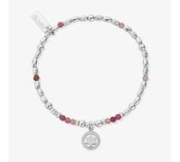 ChloBo Chakra Sterling Silver Pink Tourmaline Heart Bead Bracelet SBPT681