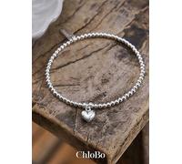 ChloBo Cute Charm Puffed Heart Bracelet Silver