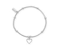 ChloBo Cute Mini Open Heart Bracelet Silver