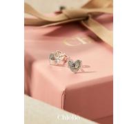 ChloBo Glowing Beauty Stud Earrings Silver