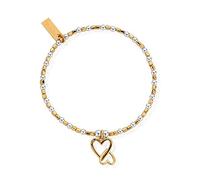 ChloBo Gold and Silver Interlocking Love Heart Bracelet GMBCFB1069