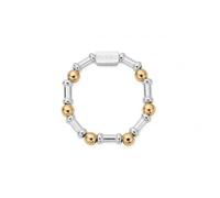 ChloBo Gold And Silver Rhythm Of Water Ring - Signature Edition | - Large - Gold Plated / Sterling Silver