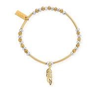 ChloBo Gold and Silver Sparkle Filigree Feather Bracelet GMBSBNH1089