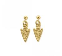 ChloBo Gold Arrow Head Drop Earrings GEST4008 - Distinctive Detail | - Sterling Silver