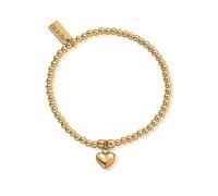 ChloBo Gold Cute Charm Puffed Heart Bracelet Silver
