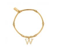 ChloBo Gold Iconic Initial Bracelet - Letter W - Modern Style | Acotis - Sterling Silver / Gold Plated