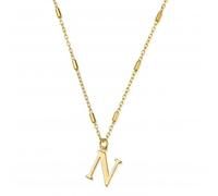 ChloBo Gold Iconic Initial N Necklace GNCC4041N - Timeless Design | - Sterling Silver / Gold Plated