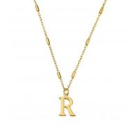ChloBo Gold Iconic Initial R Necklace GNCC4041R - Timeless Design | - Sterling Silver / Gold Plated