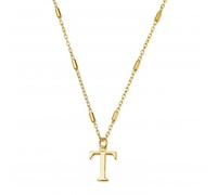 ChloBo Gold Iconic Initial T Necklace GNCC4041T - Classic Look | Acotis - Sterling Silver / Gold Plated