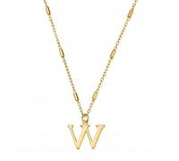 ChloBo Gold Iconic Initial W Necklace GNCC4041W - Contemporary Appeal | - Sterling Silver / Gold Plated