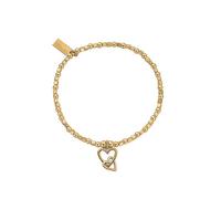 ChloBo Gold Mini Cube Interlocking Love Heart Bracelet Silver