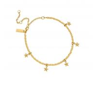 ChloBo Gold Mini Cute Multi Star Anklet GANMC3031 - Premium Finish | - Sterling Silver / Gold Plated