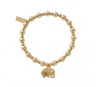 ChloBo Gold Mini Small Ball Elephant Bracelet GBMSB4024 - Elegant - Gold Plated / Sterling Silver