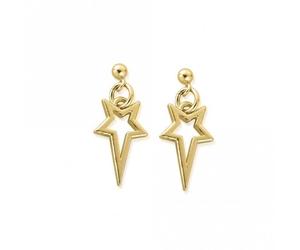 ChloBo Gold North Star Drop Earrings GEST4004 - Timeless Design | - Sterling Silver / Gold Plated