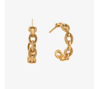 ChloBo Gold Plated Figaro Chain Huggies Hoop Earrings GEH3471
