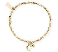 ChloBo Gold Plated Mini Cube Dainty Moon & Sun Bracelet GBCFB1097