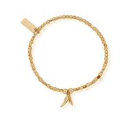ChloBo Gold Plated Mini Cube Double Feather Bracelet GBCFB1096