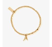 ChloBo Gold Plated Mini Cube Double Feather Bracelet GBCFB1096