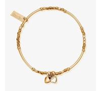 ChloBo Gold Plated Mini Noodle Cube Double Hearts Bracelet GBMNC1068