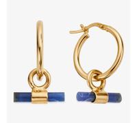 ChloBo Gold Plated Sodalite T-Bar Hoop Earrings GEH3397