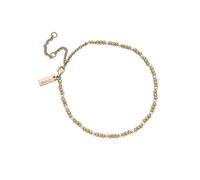 ChloBo Gold & Silver Dainty Mini Disc Pumpkin Anklet Silver