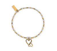 ChloBo Gold & Silver Interlocking Love Heart Bracelet Silver