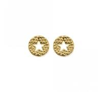 ChloBo Gold Sparkle Star In Circle Earrings GEST3098 - Refined - Sterling Silver / Gold Plated